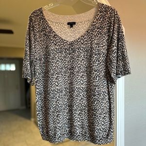 Talbots Cheetah Print Sweater Top, size Large